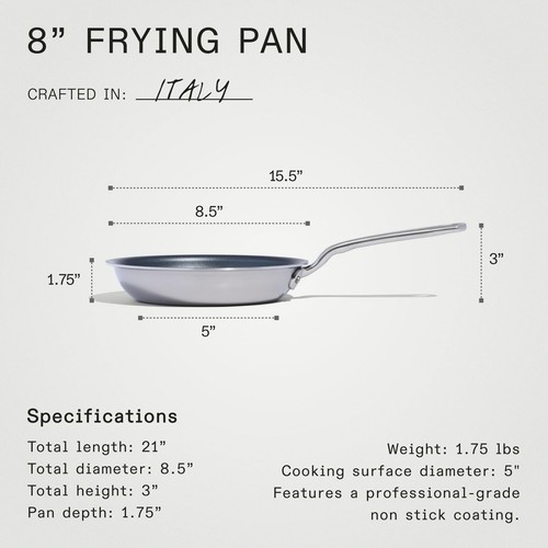 Cookware - ProCoat 8" Non Stick Frying Pan (Graphite) - 5 Ply Stainless Clad ... - Picture 5 of 6