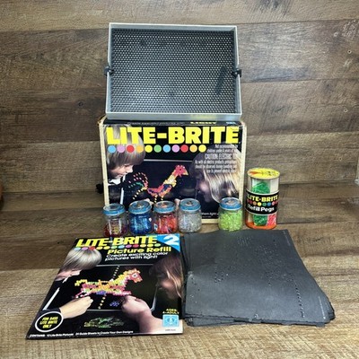1970 s Lite-Brite Toy 5455 ORIGINAL BOX & Pegs RARE Set