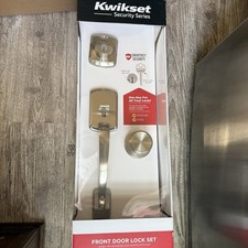KWIKSET SIGNATURE SATIN NICKEL FRONT DOOR LOCK SET HAWTHORNE TRAFFORD 98001-426