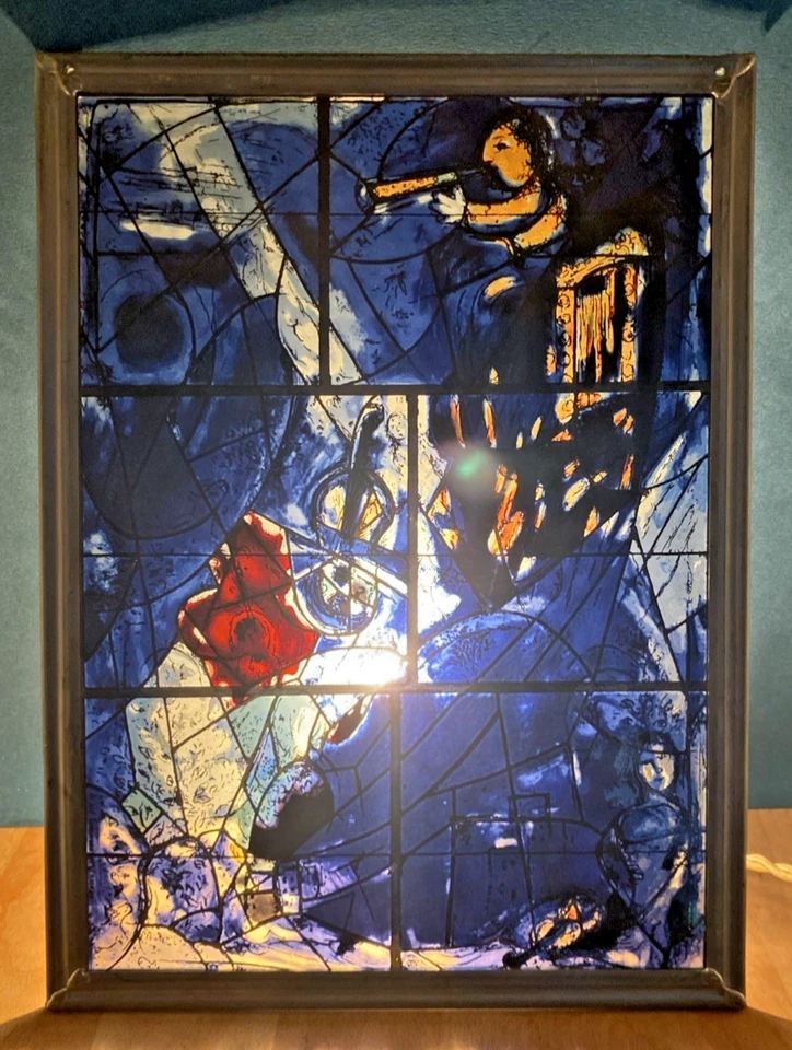 1970’s Marc Chagall Vitrail Glass Panel America Art Institute of Chicago - Photo 2/4