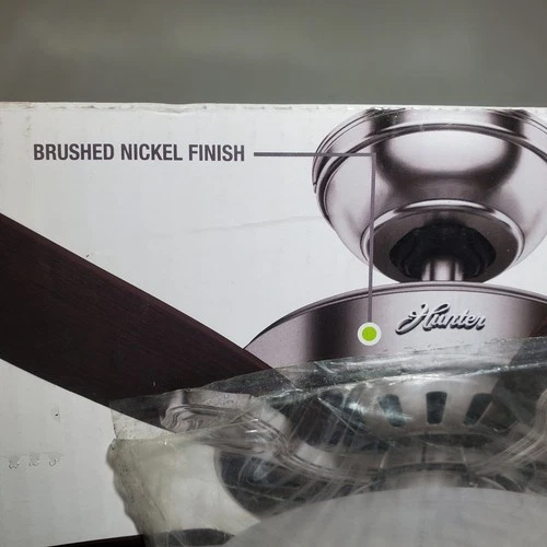 (1)-Hunter Builder Deluxe 52" Brushed Nickel Ceiling Fan with Light Kit. 53090 - Picture 6 of 10