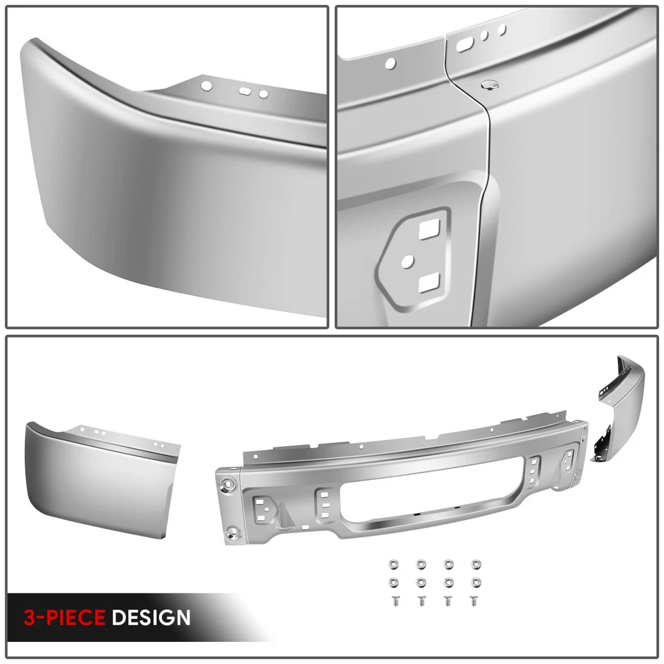 Steel Front Bumper Face Bar Chrome w/o Fog Light Holes for 2009-2014 Ford F150 - Image 3 of 4