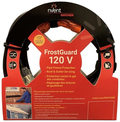 Raychem Nvent Frostguard FG1-50P Electric Gutter Pipe Heating Cable 120Vac, 50'