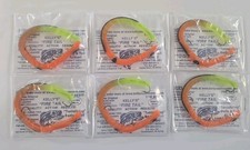 Kelly's® Bass Worms Fire Tail™ Orange/Chartreus 6PK Pre-Rigged Scented Anise USA