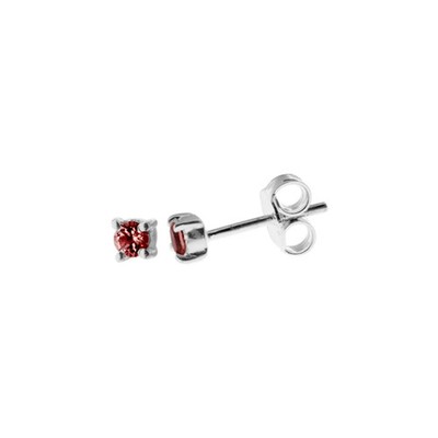 Natürlicher Granat 3 mm Ohrstecker Sterlingsilber 925 gepunzt British Made