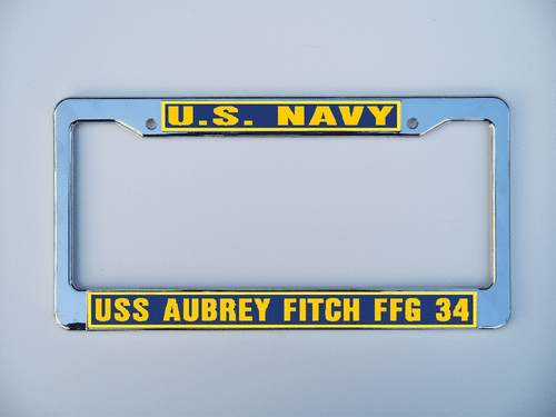 USS AUBREY FITCH FFG 34 License Plate Frame U S Navy USN Military - Picture 2 of 6