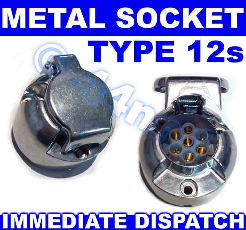 12S Towbar Towing Electrics 7 PIN METAL ALLOY SOCKET Supplement Caravan Power - 第 1/1 張圖片