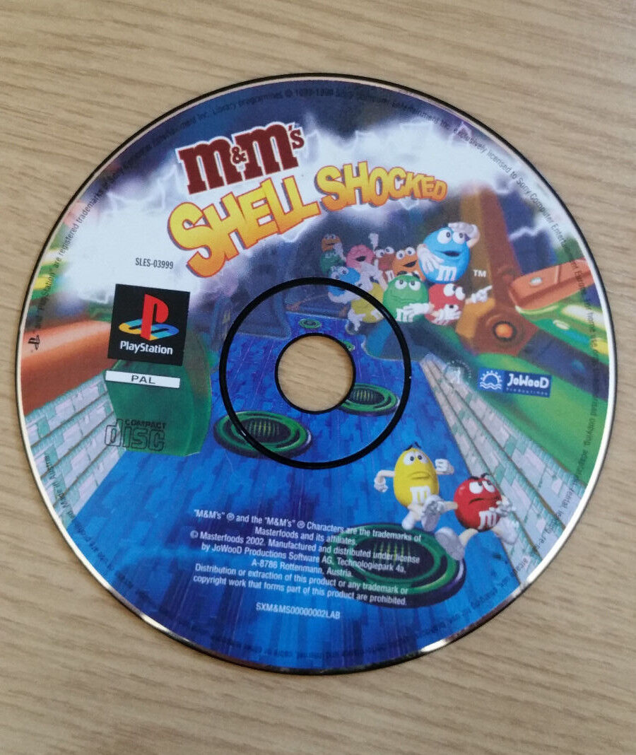 Jeu M&Ms Shell Shocked Playstation 1 / Sony PS1 - DISQUE SEULEMENT - GRATUIT UK P&P