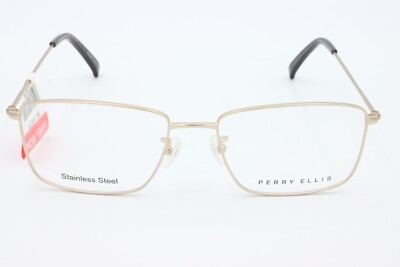NEW PERRY ELLIS PE437-2 GOLD AUTHENTIC FRAMES EYEGLASSES 54  display picture 3