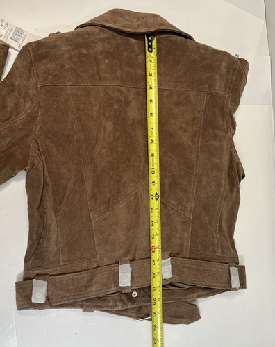 New Blanknyc Genuine Suede Moto Jacket Womens Size Medium Brown Coffee Bean - Picture 13 of 14