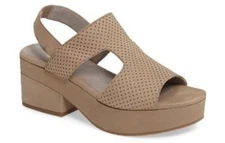 NEW EILEEN FISHER Dean Platform Slingback Sandals, Multiple Sizes - MSRP $240.00