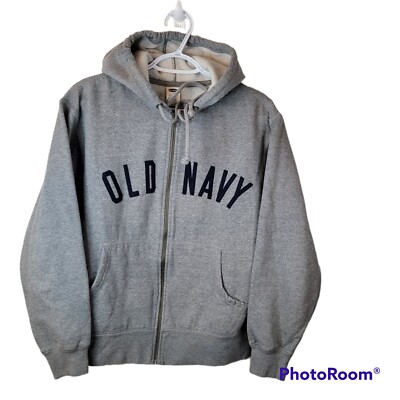 Old Navy Full Zip Gray Fleece Lined Hoodie Jacket Mens Size S Front Pockets  Y2K | eBay