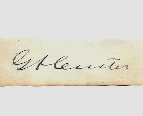 George Armstrong Custer Autograph Reprint On Original Period 1860s Paper