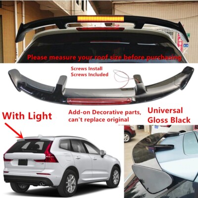 W/ Light Universal Fit For 2018-2024 Volvo XC60 Rear Window Roof