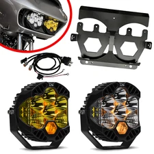 Baja Designs LP6 Pro Headlight Kit For 2015-2023 Harley Road Glide Clear/Amber