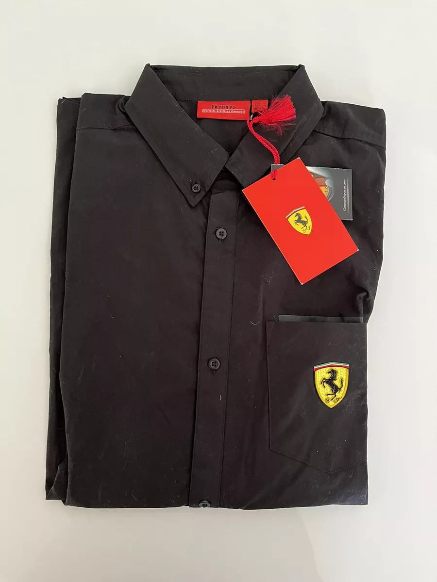 FERRARI MENS LONG SLEEVE BLACK SZ LARGE SHIRT BRAND NEW.