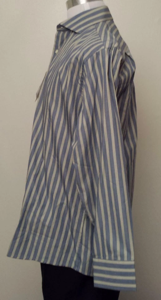 Camisa de vestir Birmania Bibas para hombre 16,5-32/33 cuello extendido rayas algodón  Foto 4 de 4