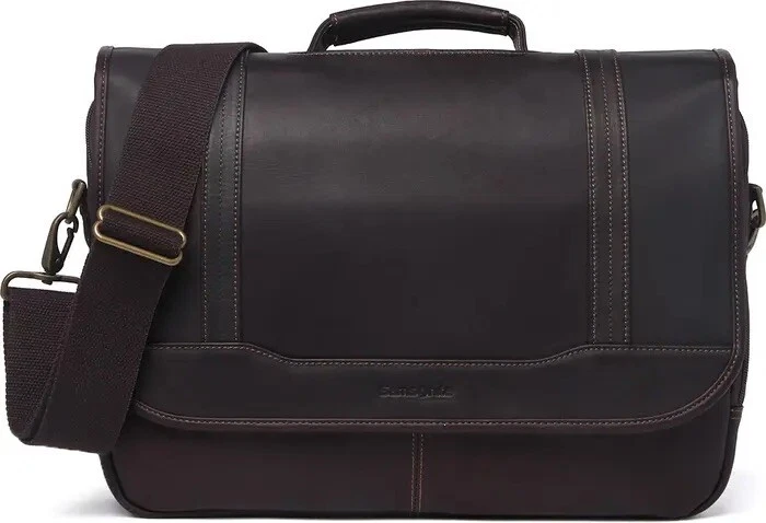 Samsonite colombian sales leather flapover briefcase