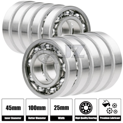 10x 6309-OPEN Ball Bearing 45mm x 100mm x 25mm QJZ Brand NEW Premium