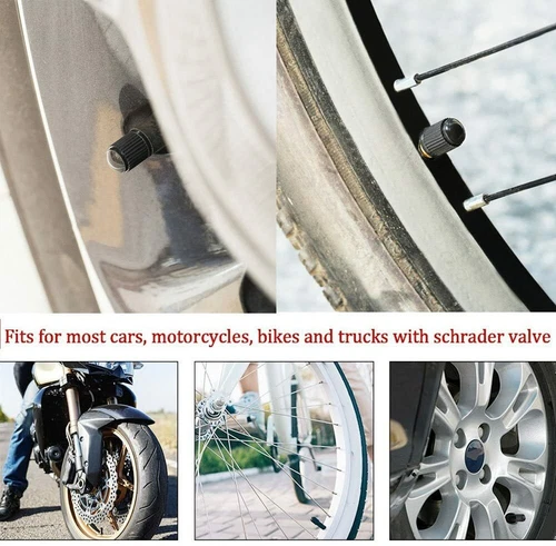50 Pcs Universal Black Plastic Tire Valve Caps Air Stem Cover for Car Motor Bike - Bild 6 von 8