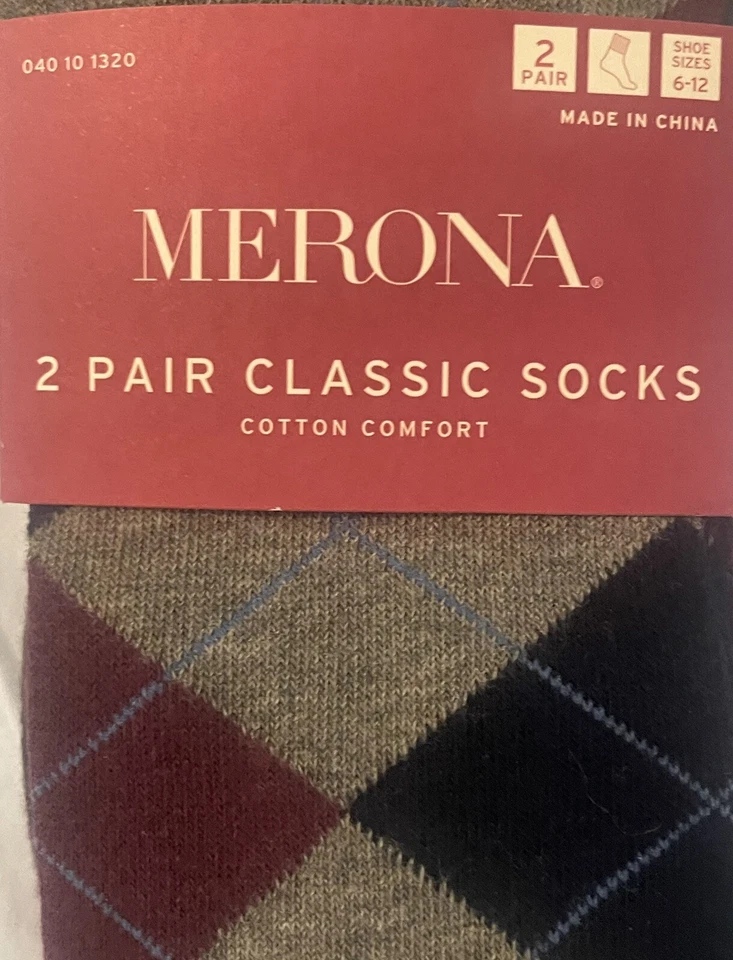 Calcetines de vestir Merona para hombre 1 Argyle Diamond y 1 sólido 6-12 (paquete de 2) Foto 2 de 4