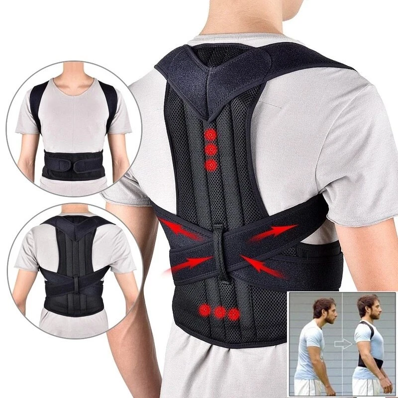 Adjustable Posture Corrector Low Back Support Shoulder Brace Belt For Men Women