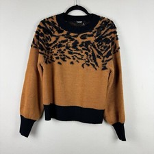 DKNY Women's Long Puff Sleeve Crew Neck Sweater Size M