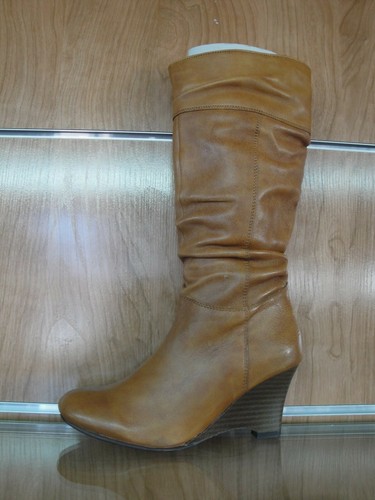 Botas de piel cuero altas arrugadas con cuña rebajadas para mujer varias  tallas | eBay
