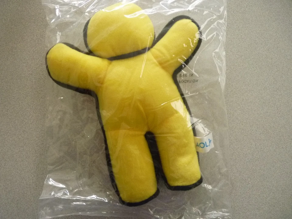 NEW w tag SEALED Vintage AOL Running Man Plush America Online Beanie - Image 3 of 4