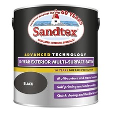 Sandtex 10 Year Multi Surface Exterior Satin 2.5lt Black