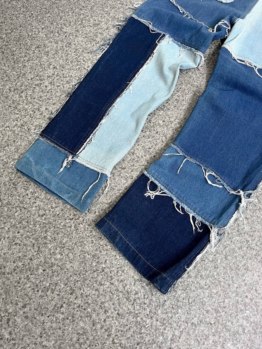 Jaded London Frayed Patchwork Denim Skate Jeans mens W 32 | eBay