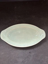 Vintage Mid Century Modrn  LuRay Pastels 9 1/2” X 5 1/4" Oval Platter Surf Green