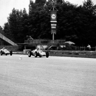 Hans Herrmann leads Edgar Barth both Porsche 718's They finished - Old Photo