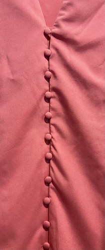 ANGVNS Top Plus Size 2XL Pink Button Up Long Sleeve V Neck Blouse NWT - Picture 6 of 7