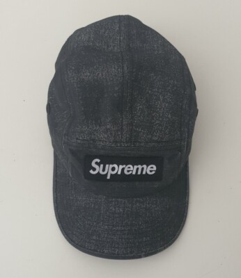 SS22 Supreme Coated Cordura camp cap black hat box logo | eBay