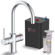 Chrome 3-In-1 Instant Boiling Water Kitchen Tap Cold Water Filter Digital Tank