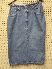 Vintage Jordache 100 Cotton Blue Denim Jean Long Skirt 15/16 Long