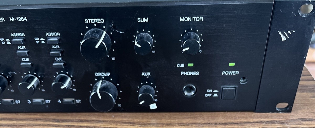 TOA 1000 Series Stereo Mixer M-1264 -- Powers On Pulled From
