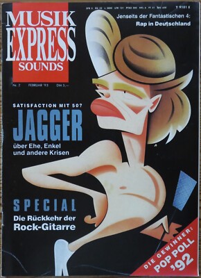 Musik Express Sounds 02/93 Cover: Mick Jagger-Karikatur, Mick Jagger-Interview