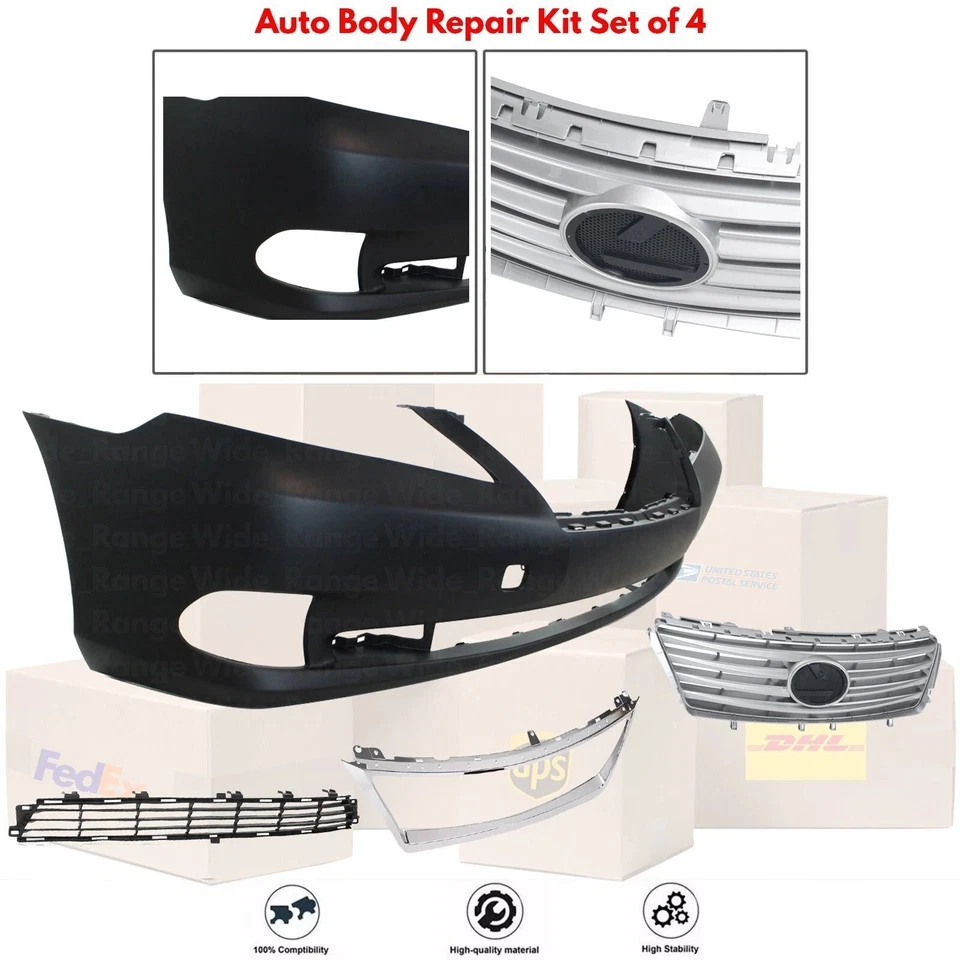 Front Bumper Cover Paintable & Grille Assembly Kit For 2010-2012 Lexus ES350 Foto 2 de 4