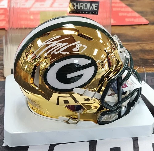 Jordy Nelson Signed Chrome Riddell Mini Helmet - Green Bay Packers - JSA COA