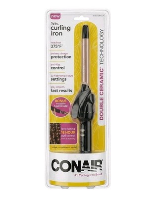 New Conair Ceramic Anti Frizz 1/2 Inch Ceramic Curling Iron 30 Heat Settings 