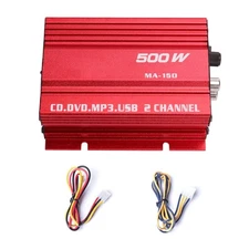 MA-150 Power Amplifier 500W 12V 2-Channel Mini Stereo Audio HiFi Bass Car Home