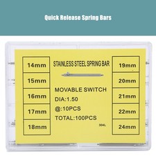100x Quick Release Spring Bars 14-24mm Pin Repair Bars For Watch Band Strap