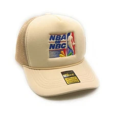 Retro 90s Basketball Mesh Trucker SnapBack (Khaki)