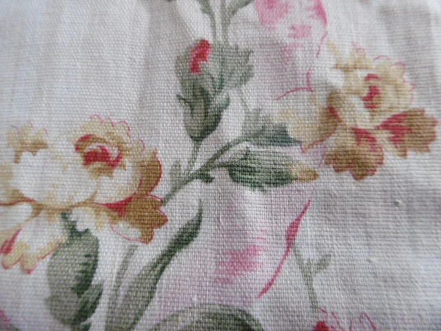 Tissu d'ameublement 1910-1920 : cotonnade imprimée de fleurs - Photo 3/4