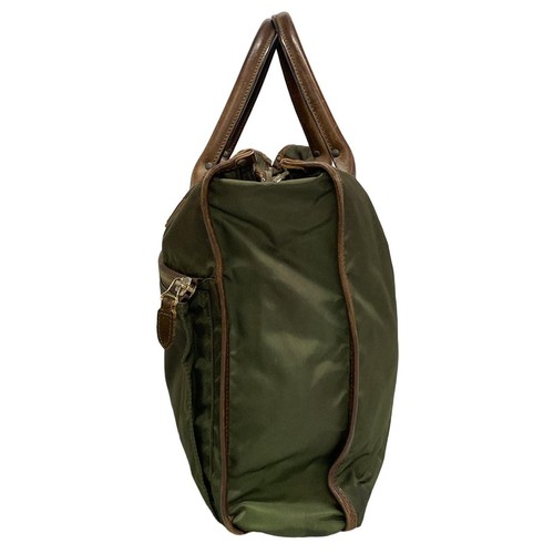 Auth Felisi - Brown Khaki Leather Nylon Hardware Tote Bag - Picture 4 of 11
