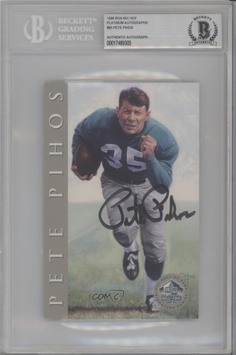 BAS 1998 Ron Mix Hall of Fame Platinum /2500 Pete Pihos BGS Authentic Auto HOF