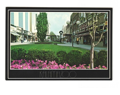 #ad Kalamazoo Mall Downtown Kalamazoo MI vintage postcard unposted $5.95