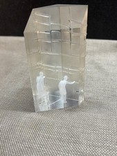 Paperweight Etched Man at Wall 5" tall Israel